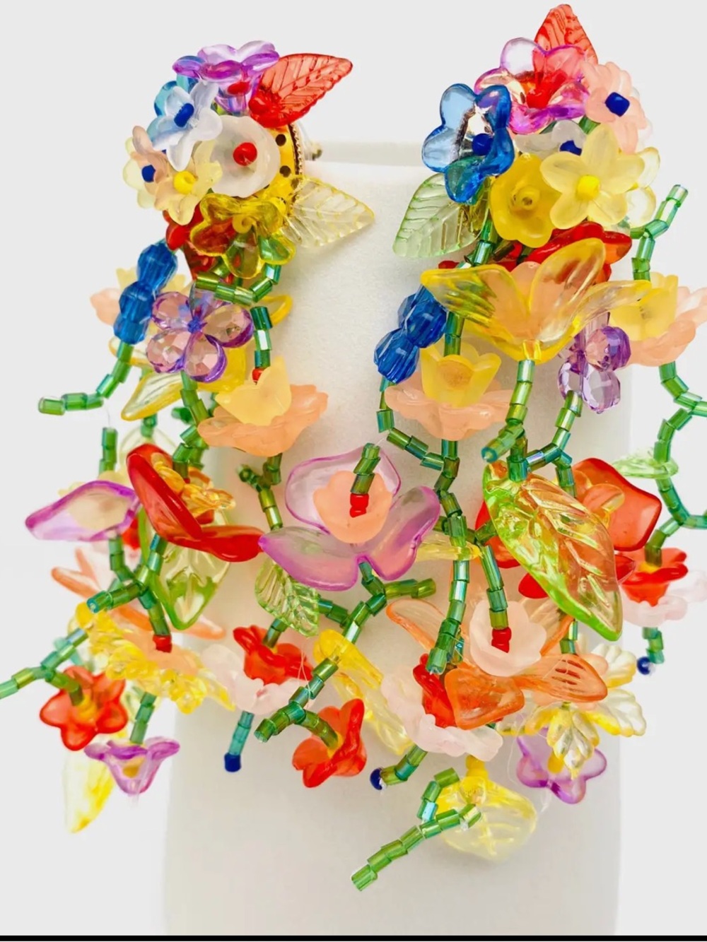 Hand-Woven Long Flower
Tassel Earrings